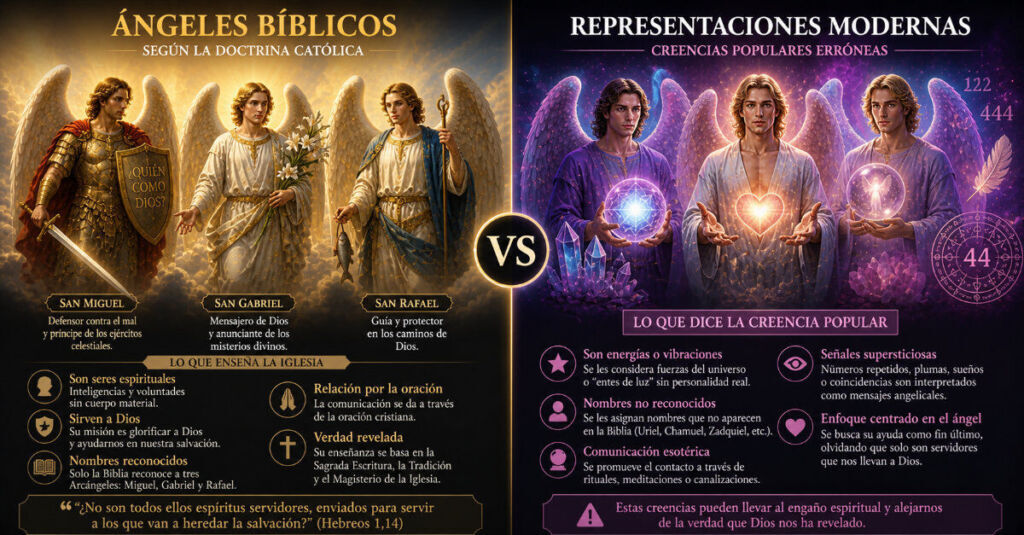 Errores sobre los ángeles según la Iglesia comparando creencias populares y doctrina católica