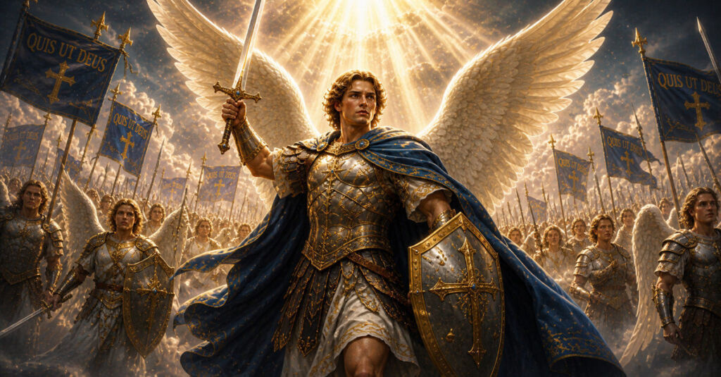 Todo sobre San Miguel Arcángel con representación de protección espiritual y luz divina